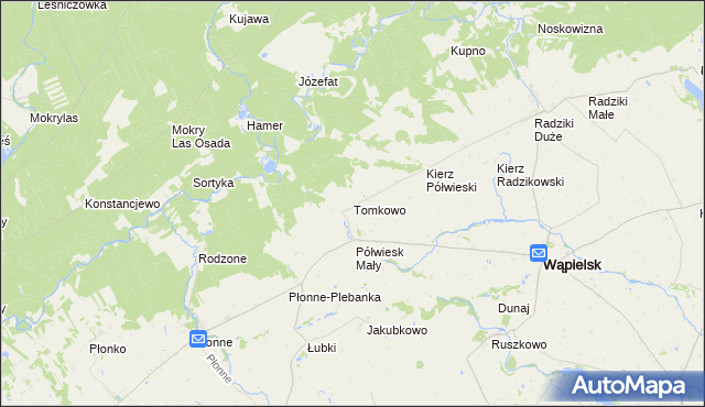 mapa Tomkowo, Tomkowo na mapie Targeo