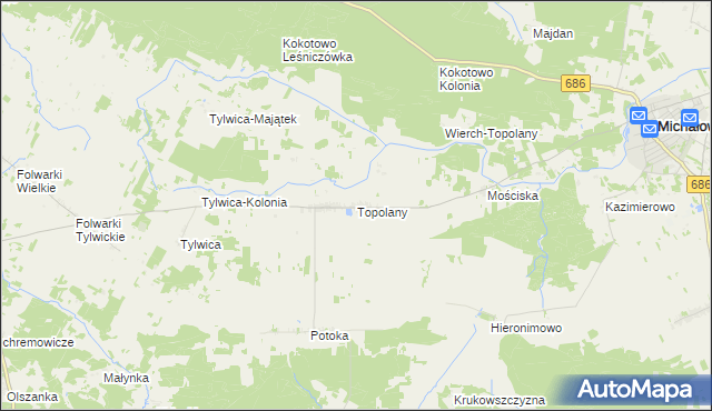 mapa Topolany, Topolany na mapie Targeo
