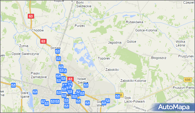 mapa Topórek, Topórek na mapie Targeo