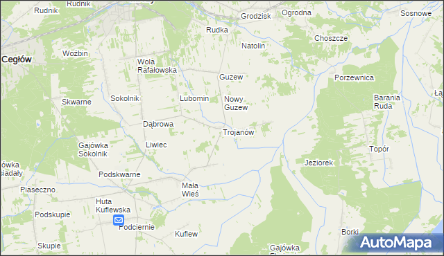 mapa Trojanów gmina Mrozy, Trojanów gmina Mrozy na mapie Targeo