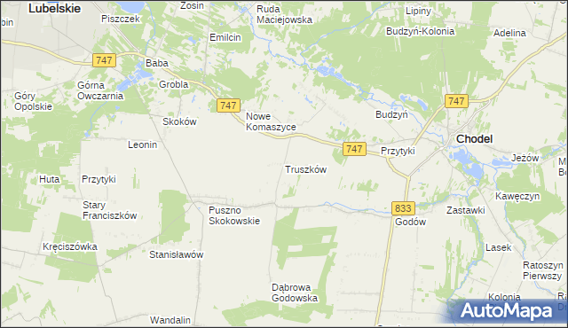 mapa Truszków, Truszków na mapie Targeo