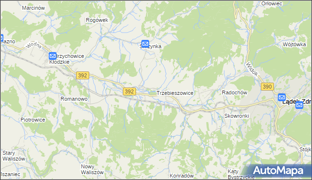 mapa Trzebieszowice, Trzebieszowice na mapie Targeo