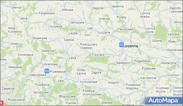 mapa Trzycierz, Trzycierz na mapie Targeo