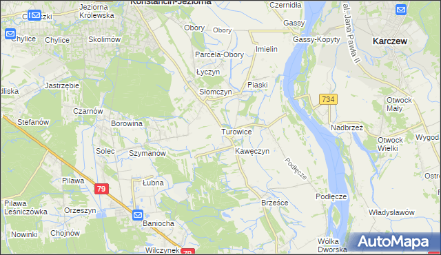 mapa Turowice gmina Konstancin-Jeziorna, Turowice gmina Konstancin-Jeziorna na mapie Targeo