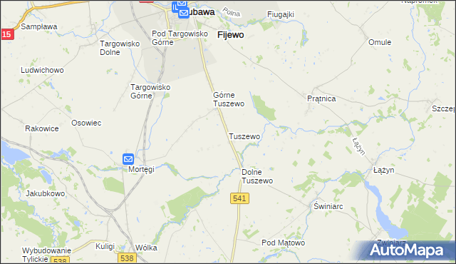 mapa Tuszewo, Tuszewo na mapie Targeo