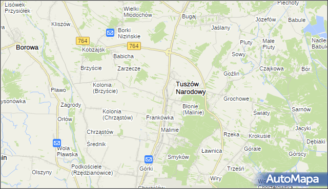 mapa Tuszów Mały, Tuszów Mały na mapie Targeo