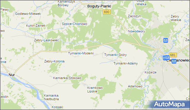 mapa Tymianki-Bucie, Tymianki-Bucie na mapie Targeo