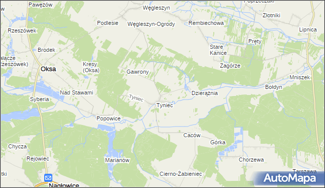 mapa Tyniec-Kolonia, Tyniec-Kolonia na mapie Targeo