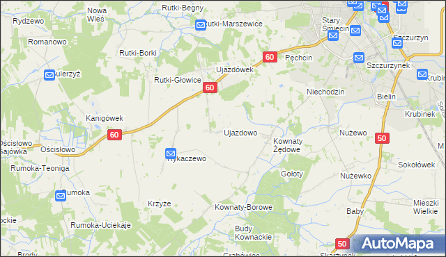 mapa Ujazdowo gmina Ciechanów, Ujazdowo gmina Ciechanów na mapie Targeo