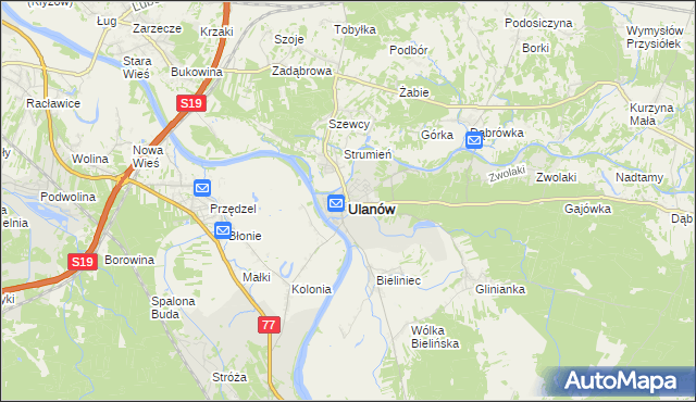 mapa Ulanów powiat niżański, Ulanów powiat niżański na mapie Targeo