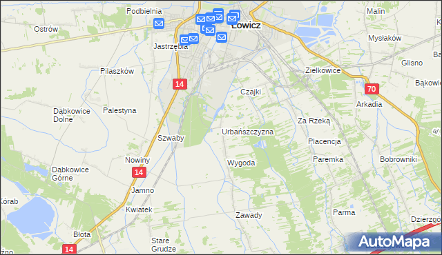 mapa Urbańszczyzna, Urbańszczyzna na mapie Targeo