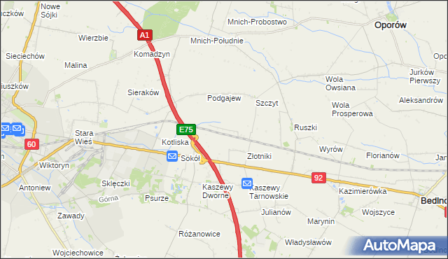 mapa Uroczysko Leśne, Uroczysko Leśne na mapie Targeo