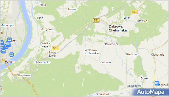 mapa Wałdowo Królewskie, Wałdowo Królewskie na mapie Targeo