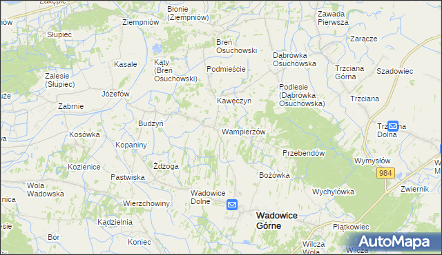 mapa Wampierzów, Wampierzów na mapie Targeo