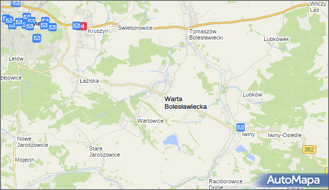 mapa Warta Bolesławiecka, Warta Bolesławiecka na mapie Targeo