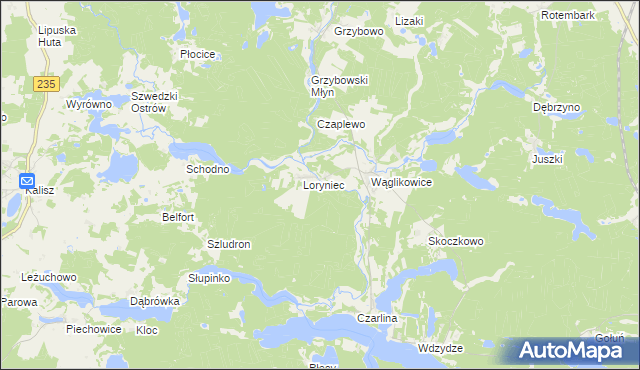 mapa Wawrzynowo, Wawrzynowo na mapie Targeo