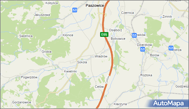 mapa Wiadrów, Wiadrów na mapie Targeo