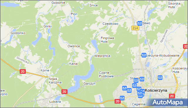 mapa Wieprznica, Wieprznica na mapie Targeo