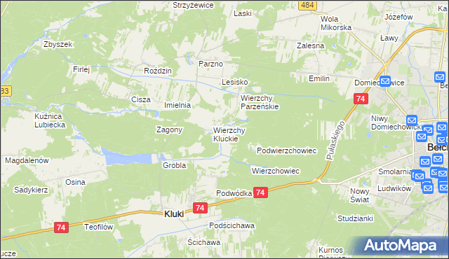 mapa Wierzchy Strzyżewskie, Wierzchy Strzyżewskie na mapie Targeo