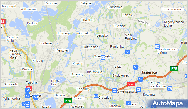 mapa Wieszczęta, Wieszczęta na mapie Targeo