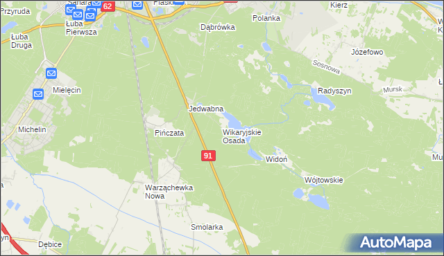 mapa Wikaryjskie Osada, Wikaryjskie Osada na mapie Targeo