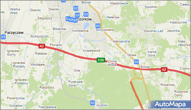 mapa Wiktorów gmina Zgierz, Wiktorów gmina Zgierz na mapie Targeo