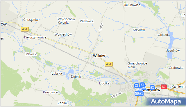 mapa Wilków powiat namysłowski, Wilków powiat namysłowski na mapie Targeo