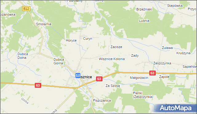 mapa Wisznice-Kolonia, Wisznice-Kolonia na mapie Targeo