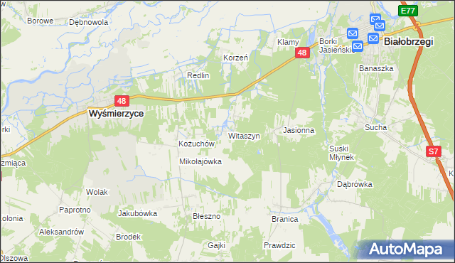 mapa Witaszyn, Witaszyn na mapie Targeo