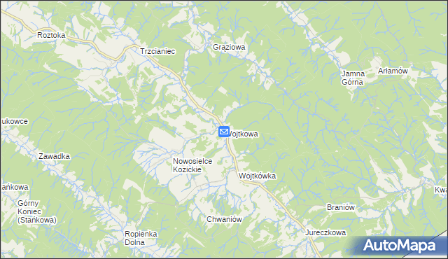 mapa Wojtkowa, Wojtkowa na mapie Targeo