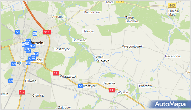 mapa Wola Książęca, Wola Książęca na mapie Targeo