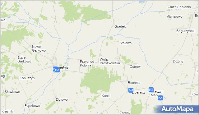 mapa Wola Proszkowska, Wola Proszkowska na mapie Targeo