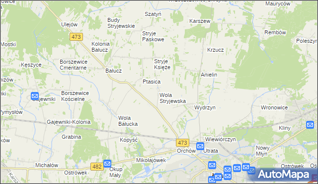 mapa Wola Stryjewska, Wola Stryjewska na mapie Targeo