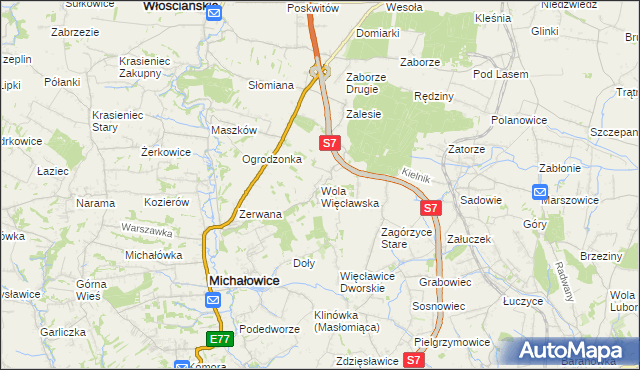 mapa Wola Więcławska, Wola Więcławska na mapie Targeo