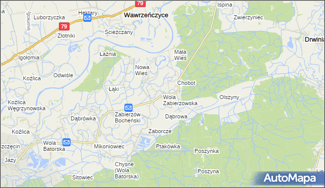 mapa Wola Zabierzowska, Wola Zabierzowska na mapie Targeo