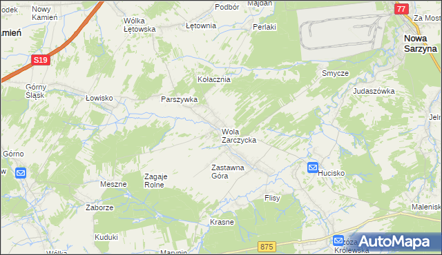 mapa Wola Zarczycka, Wola Zarczycka na mapie Targeo