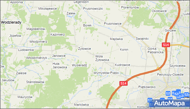 mapa Wola Żytowska, Wola Żytowska na mapie Targeo