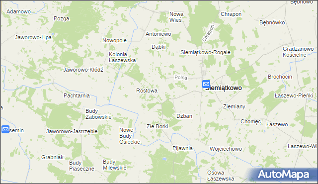 mapa Wolany gmina Siemiątkowo, Wolany gmina Siemiątkowo na mapie Targeo