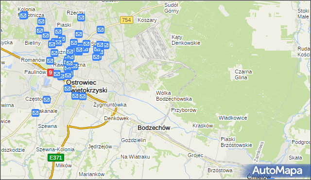 mapa Wólka Bodzechowska, Wólka Bodzechowska na mapie Targeo