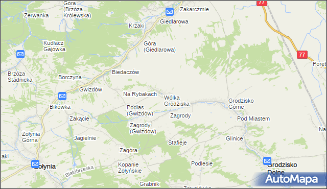 mapa Wólka Grodziska gmina Grodzisko Dolne, Wólka Grodziska gmina Grodzisko Dolne na mapie Targeo