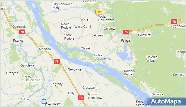 mapa Wólka Gruszczyńska, Wólka Gruszczyńska na mapie Targeo