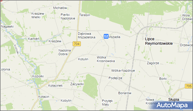 mapa Wólka Krosnowska, Wólka Krosnowska na mapie Targeo