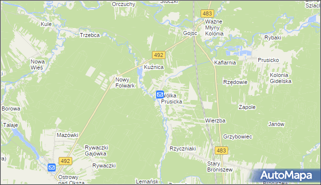 mapa Wólka Prusicka, Wólka Prusicka na mapie Targeo