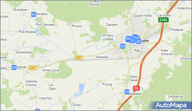 mapa Wolwark, Wolwark na mapie Targeo