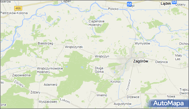 mapa Wrąbczyn, Wrąbczyn na mapie Targeo