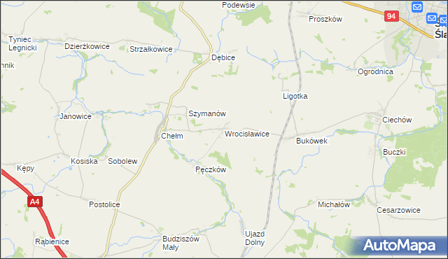 mapa Wrocisławice, Wrocisławice na mapie Targeo