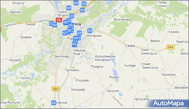 mapa Wybudowanie Michałowo, Wybudowanie Michałowo na mapie Targeo
