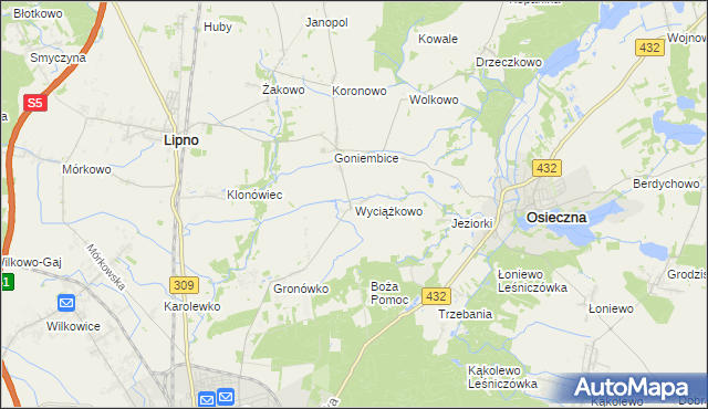 mapa Wyciążkowo, Wyciążkowo na mapie Targeo