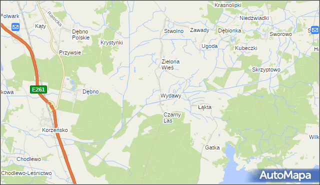 mapa Wydawy gmina Rawicz, Wydawy gmina Rawicz na mapie Targeo