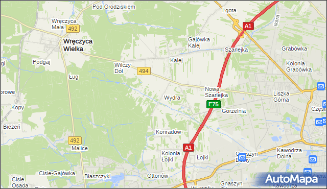 mapa Wydra, Wydra na mapie Targeo